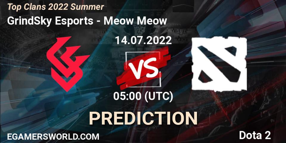 GrindSky Esports - Meow Meow: прогноз. 14.07.2022 at 05:04, Dota 2, Top Clans 2022 Summer