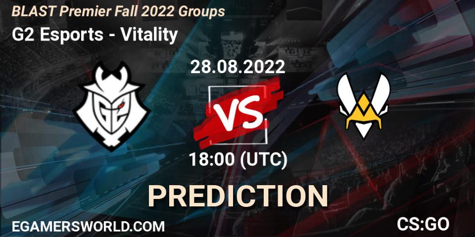 G2 Esports - Vitality: прогноз. 28.08.2022 at 19:15, Counter-Strike (CS2), BLAST Premier Fall 2022 Groups
