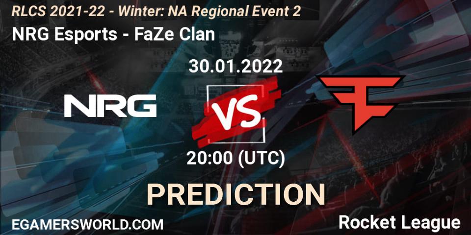 NRG Esports - FaZe Clan: прогноз. 30.01.2022 at 20:00, Rocket League, RLCS 2021-22 - Winter: NA Regional Event 2