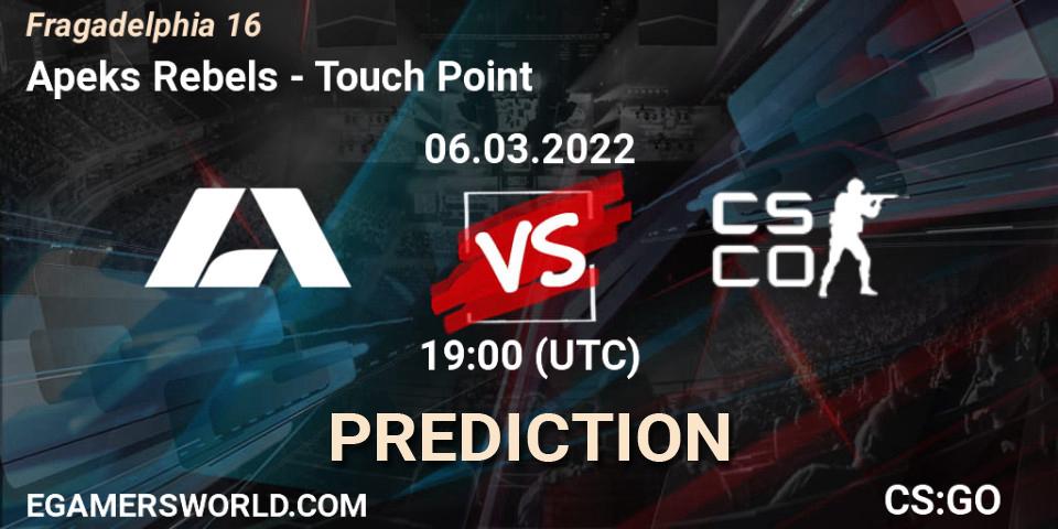 Apeks Rebels - Touch Point: прогноз. 06.03.2022 at 19:25, Counter-Strike (CS2), Fragadelphia 16