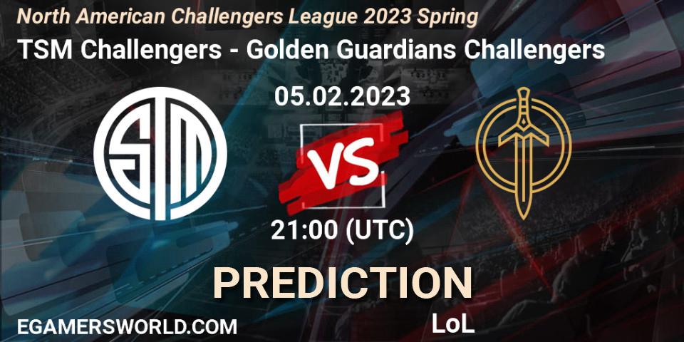 TSM Challengers - Golden Guardians Challengers: прогноз. 05.02.23, LoL, NACL 2023 Spring - Group Stage