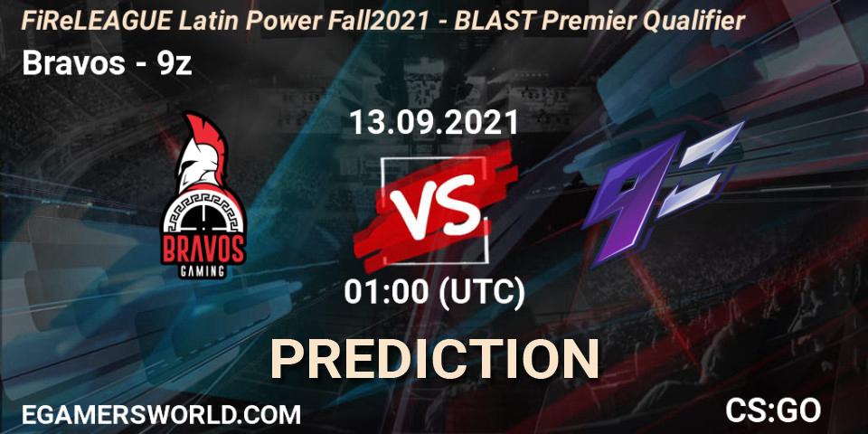 Bravos - 9z: прогноз. 13.09.2021 at 01:00, Counter-Strike (CS2), FiReLEAGUE Latin Power Fall 2021 - BLAST Premier Qualifier