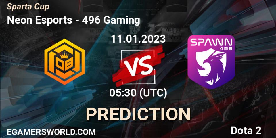 Neon Esports - 496 Gaming: прогноз. 11.01.23, Dota 2, Sparta Cup