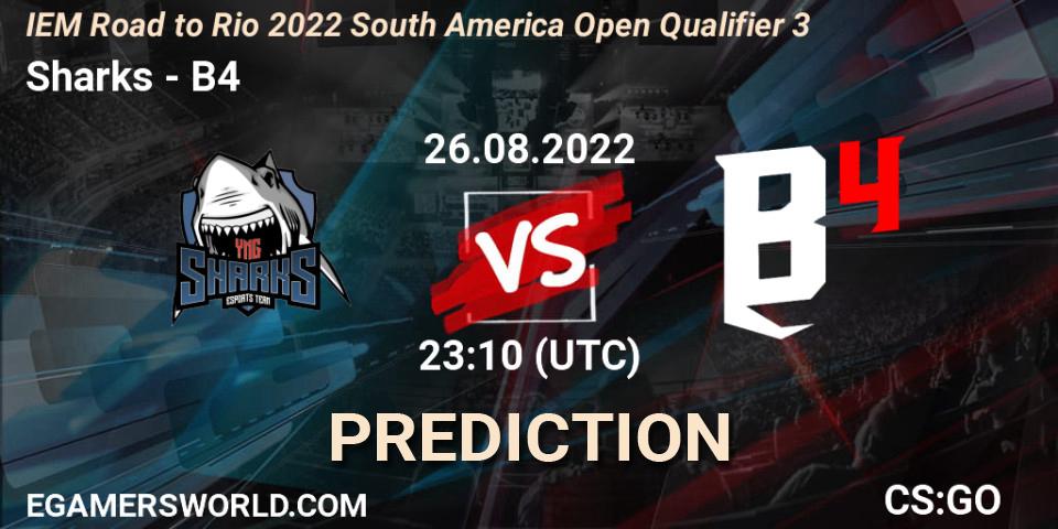 Sharks - B4: прогноз. 26.08.2022 at 23:10, Counter-Strike (CS2), IEM Road to Rio 2022 South America Open Qualifier 3