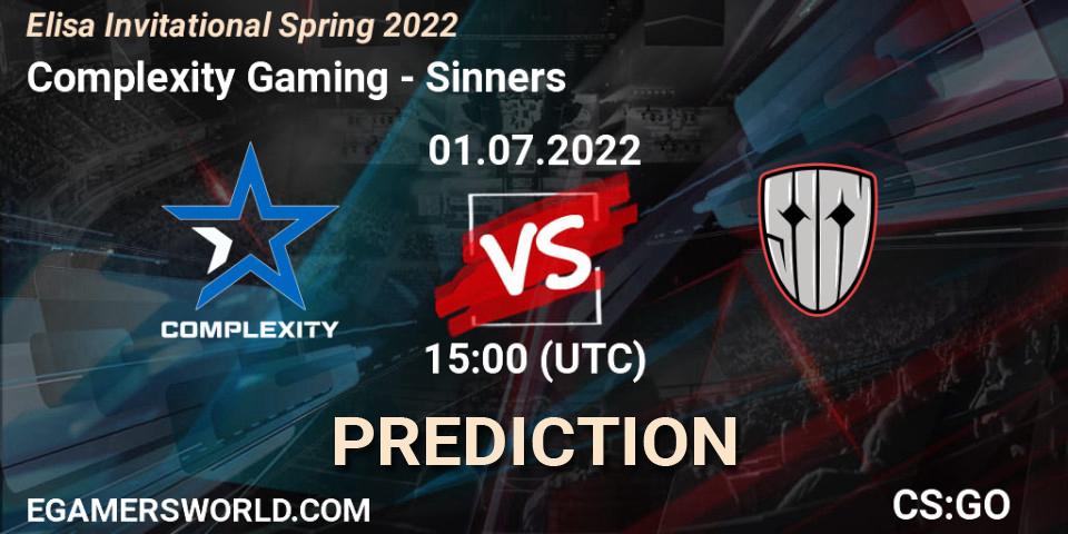 Complexity Gaming - Sinners: прогноз. 01.07.2022 at 15:20, Counter-Strike (CS2), Elisa Invitational Spring 2022