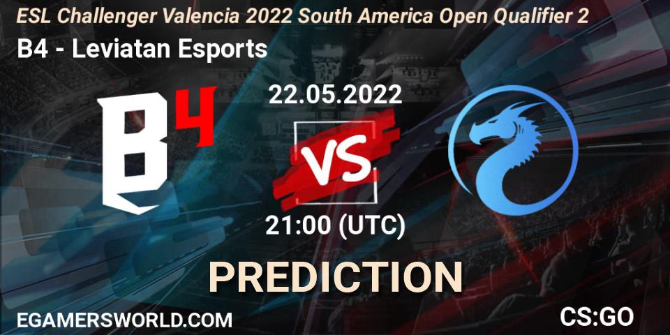 B4 - Leviatan Esports: прогноз. 22.05.2022 at 21:00, Counter-Strike (CS2), ESL Challenger Valencia 2022 South America Open Qualifier 2