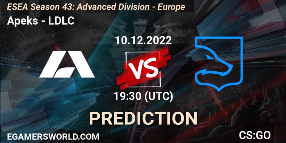 Apeks - LDLC: прогноз. 10.12.2022 at 19:30, Counter-Strike (CS2), ESEA Season 43: Advanced Division - Europe