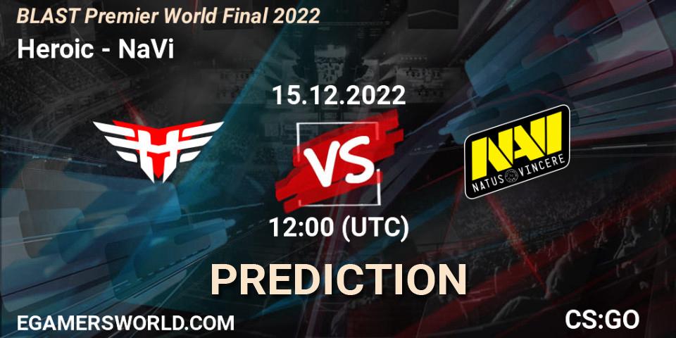 Heroic - NaVi: прогноз. 15.12.22, CS2 (CS:GO), BLAST Premier World Final 2022