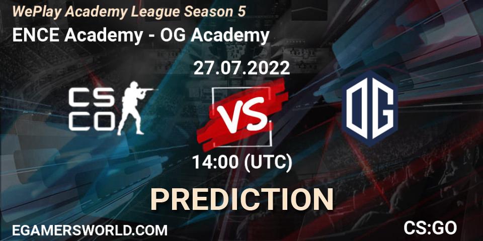 ENCE Academy - OG Academy: прогноз. 27.07.2022 at 14:50, Counter-Strike (CS2), WePlay Academy League Season 5