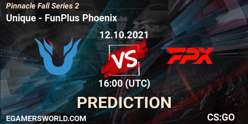 Unique - FunPlus Phoenix: прогноз. 12.10.2021 at 16:00, Counter-Strike (CS2), Pinnacle Fall Series #2