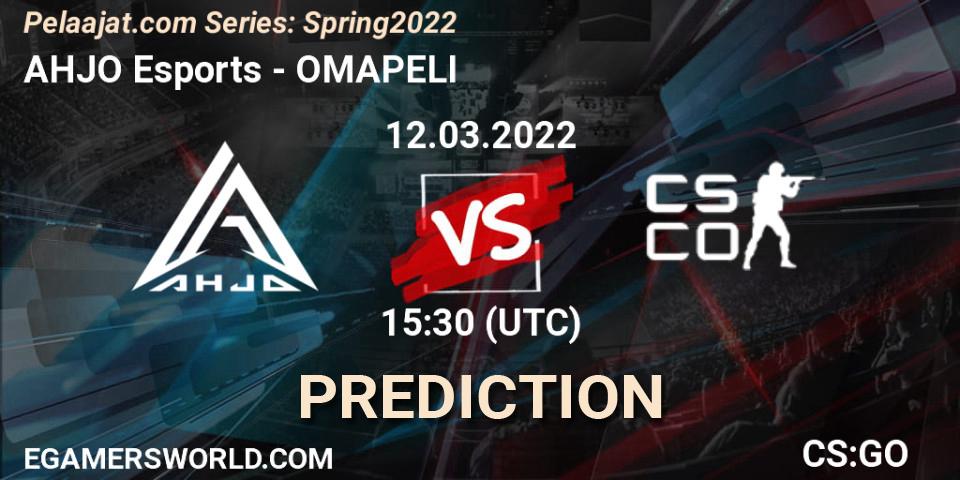 AHJO Esports - OMAPELI: прогноз. 12.03.2022 at 15:30, Counter-Strike (CS2), Pelaajat.com Series: Spring 2022