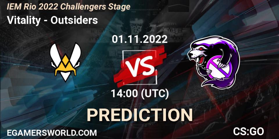 Vitality - Outsiders: прогноз. 01.11.2022 at 14:00, Counter-Strike (CS2), IEM Rio 2022 Challengers Stage