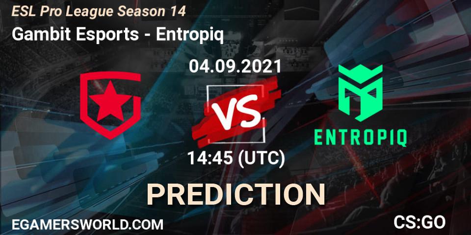 Gambit Esports - Entropiq: прогноз. 04.09.2021 at 14:45, Counter-Strike (CS2), ESL Pro League Season 14