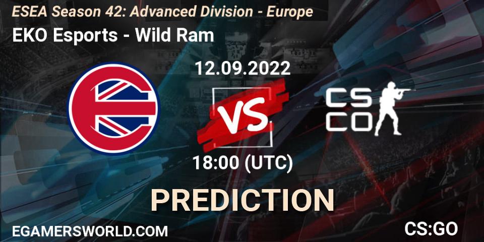 EKO Esports - Wild Ram: прогноз. 12.09.2022 at 18:00, Counter-Strike (CS2), ESEA Season 42: Advanced Division - Europe