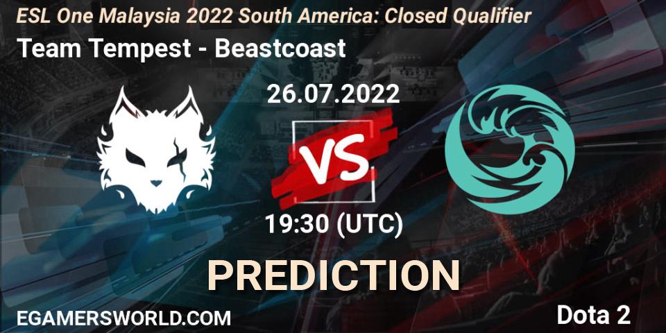 Team Tempest - Beastcoast: прогноз. 26.07.2022 at 19:34, Dota 2, ESL One Malaysia 2022 South America: Closed Qualifier