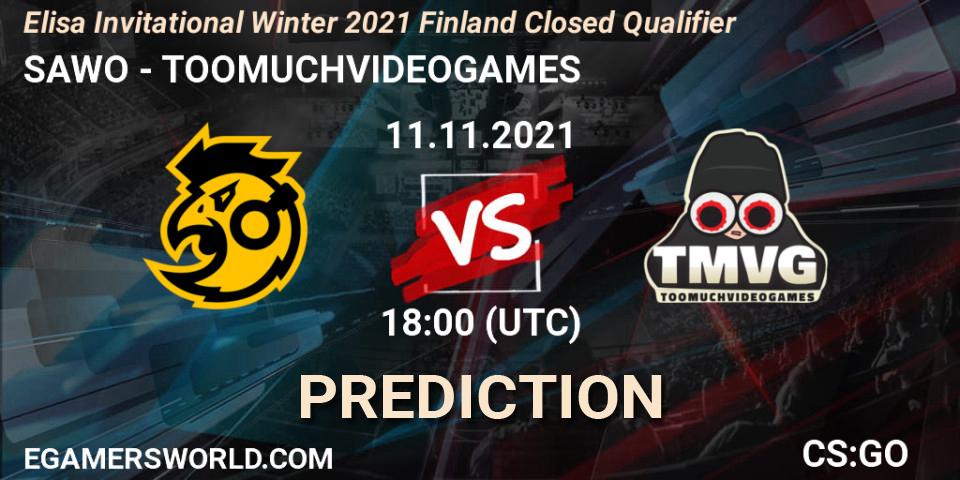SAWO - TOOMUCHVIDEOGAMES: прогноз. 11.11.2021 at 18:00, Counter-Strike (CS2), Elisa Invitational Winter 2021 Finland Closed Qualifier