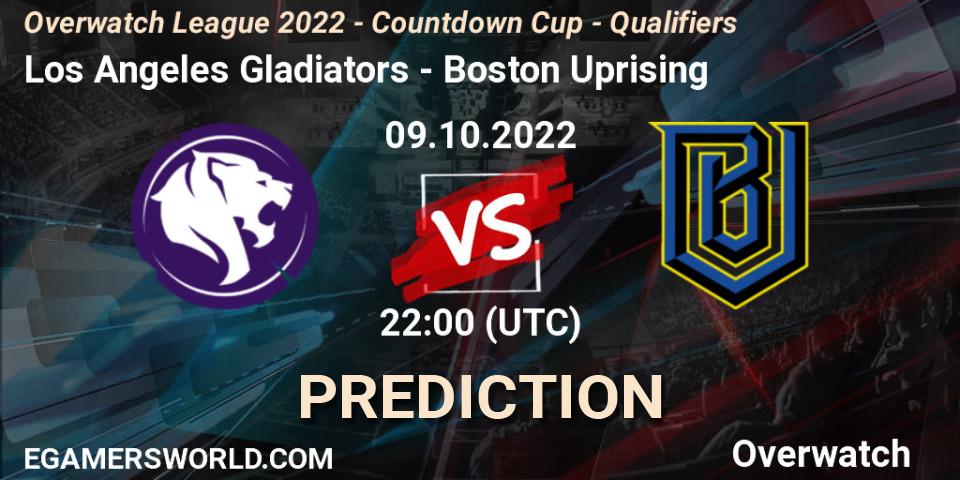 Los Angeles Gladiators - Boston Uprising: прогноз. 09.10.2022 at 22:30, Overwatch, Overwatch League 2022 - Countdown Cup - Qualifiers