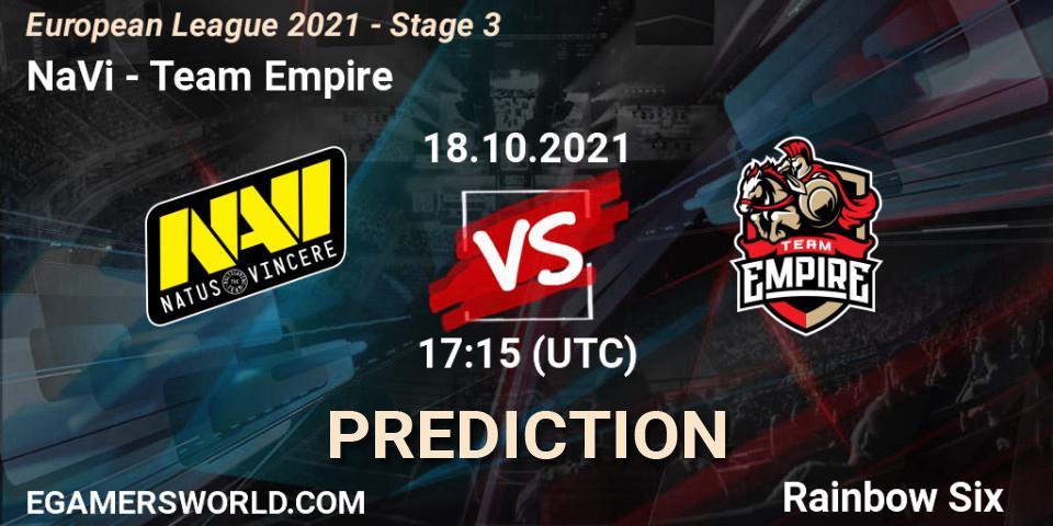 NaVi - Team Empire: прогноз. 21.10.21, Rainbow Six, European League 2021 - Stage 3
