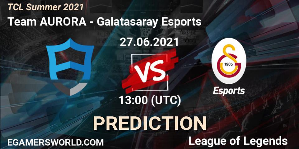 Team AURORA - Galatasaray Esports: прогноз. 27.06.2021 at 13:00, LoL, TCL Summer 2021