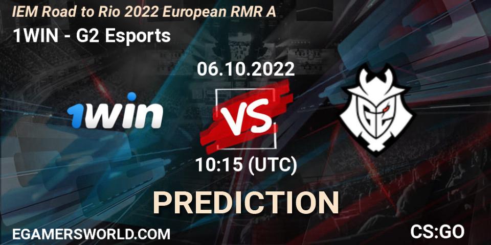 1WIN - G2 Esports: прогноз. 06.10.2022 at 10:15, Counter-Strike (CS2), IEM Road to Rio 2022 European RMR A