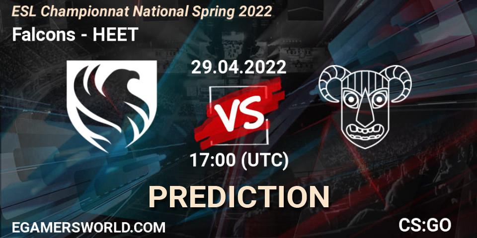 Falcons - HEET: прогноз. 29.04.2022 at 17:00, Counter-Strike (CS2), ESL Championnat National Spring 2022