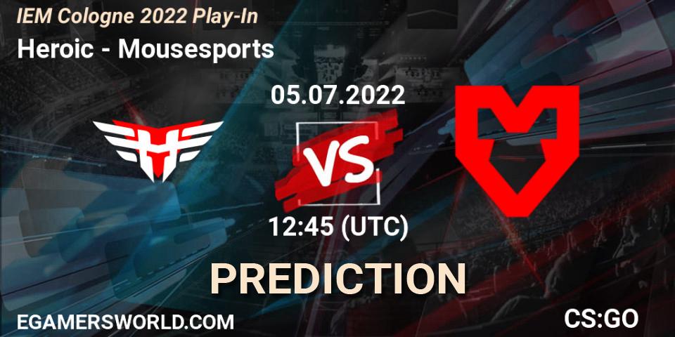 Heroic - Mousesports: прогноз. 05.07.2022 at 13:25, Counter-Strike (CS2), IEM Cologne 2022 Play-In