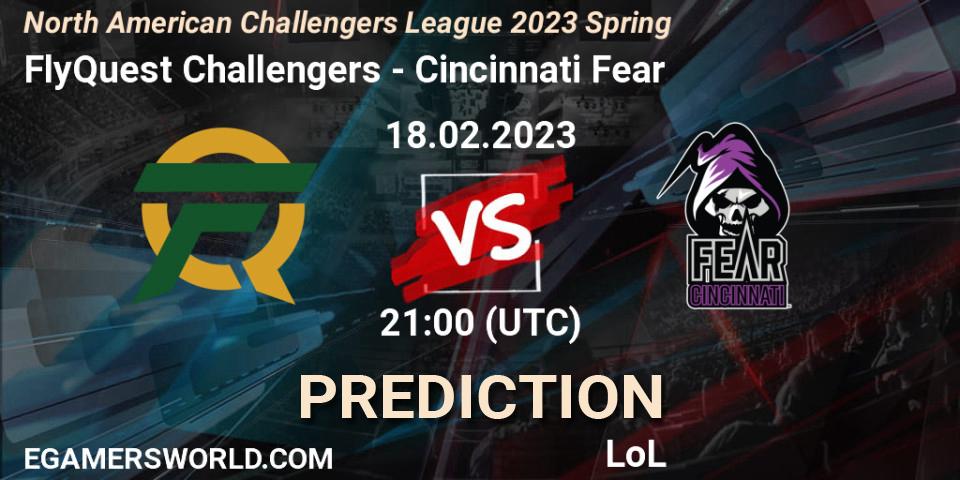 FlyQuest Challengers - Cincinnati Fear: прогноз. 18.02.2023 at 21:00, LoL, NACL 2023 Spring - Group Stage