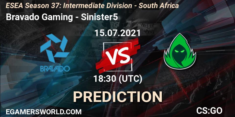 Bravado Gaming - Sinister5: прогноз. 15.07.21, CS2 (CS:GO), ESEA Season 37: Intermediate Division - South Africa