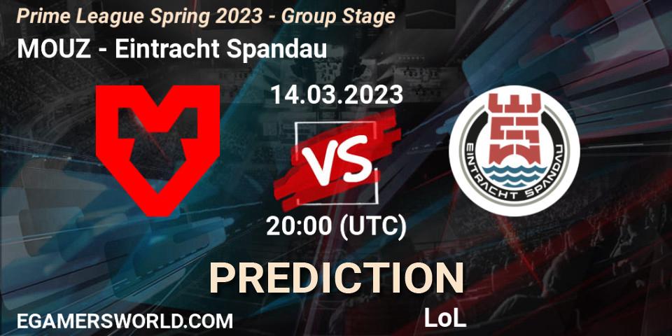MOUZ - Eintracht Spandau: прогноз. 14.03.2023 at 19:00, LoL, Prime League Spring 2023 - Group Stage
