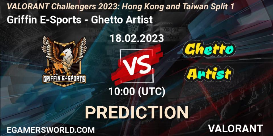 Griffin E-Sports - Ghetto Artist: прогноз. 18.02.2023 at 10:00, VALORANT, VALORANT Challengers 2023: Hong Kong and Taiwan Split 1