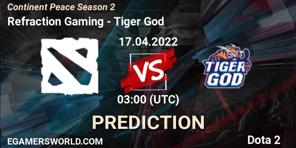 Refraction Gaming - Tiger God: прогноз. 17.04.2022 at 03:04, Dota 2, Continent Peace Season 2 