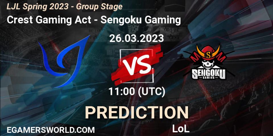 Crest Gaming Act - Sengoku Gaming: прогноз. 26.03.23, LoL, LJL Spring 2023 - Group Stage