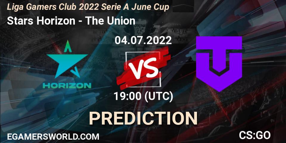 Stars Horizon - The Union: прогноз. 04.07.2022 at 19:00, Counter-Strike (CS2), Liga Gamers Club 2022 Serie A June Cup