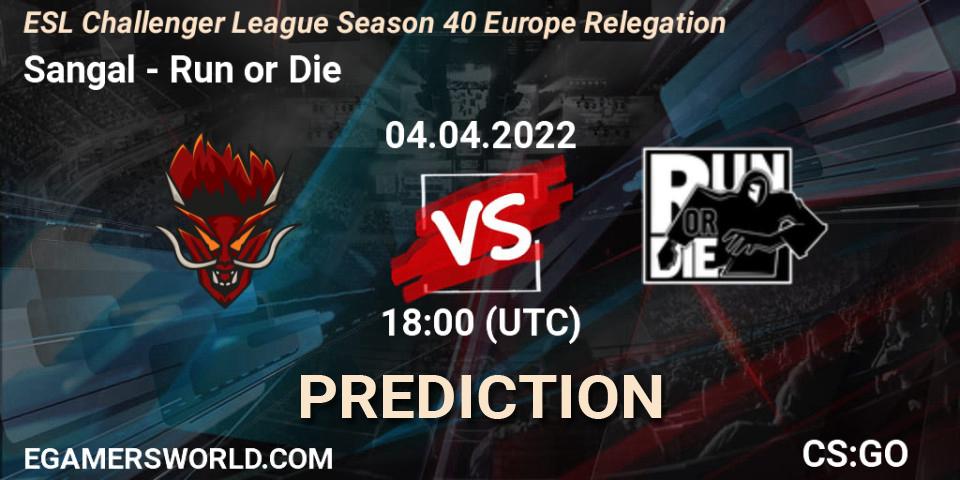 Sangal - Run or Die: прогноз. 04.04.2022 at 17:15, Counter-Strike (CS2), ESL Challenger League Season 40 Europe Relegation
