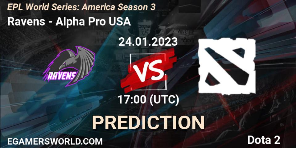 Ravens - ALPHA: прогноз. 24.01.2023 at 17:05, Dota 2, EPL World Series: America Season 3