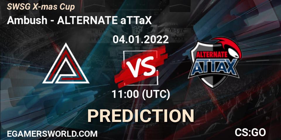 Ambush - ALTERNATE aTTaX: прогноз. 04.01.2022 at 11:00, Counter-Strike (CS2), SWSG X-mas Cup