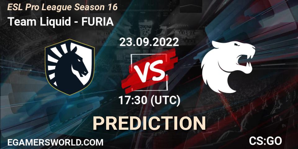 Team Liquid - FURIA: прогноз. 23.09.2022 at 17:30, Counter-Strike (CS2), ESL Pro League Season 16