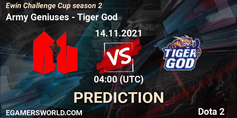 Army Geniuses - Tiger God: прогноз. 14.11.2021 at 04:13, Dota 2, Ewin Challenge Cup season 2