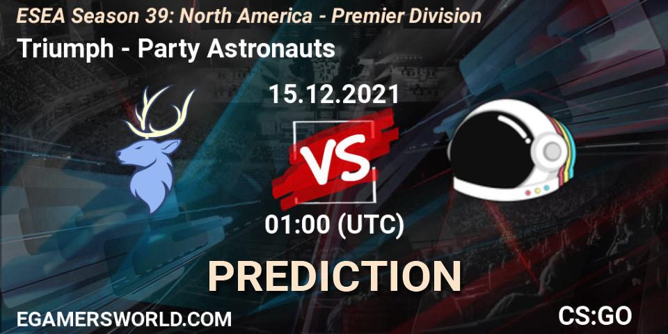 Triumph - Party Astronauts: прогноз. 15.12.21, CS2 (CS:GO), ESEA Season 39: North America - Premier Division