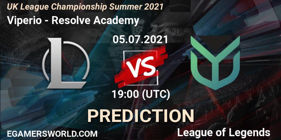 Viperio - Resolve Academy: прогноз. 05.07.2021 at 19:00, LoL, UK League Championship Summer 2021