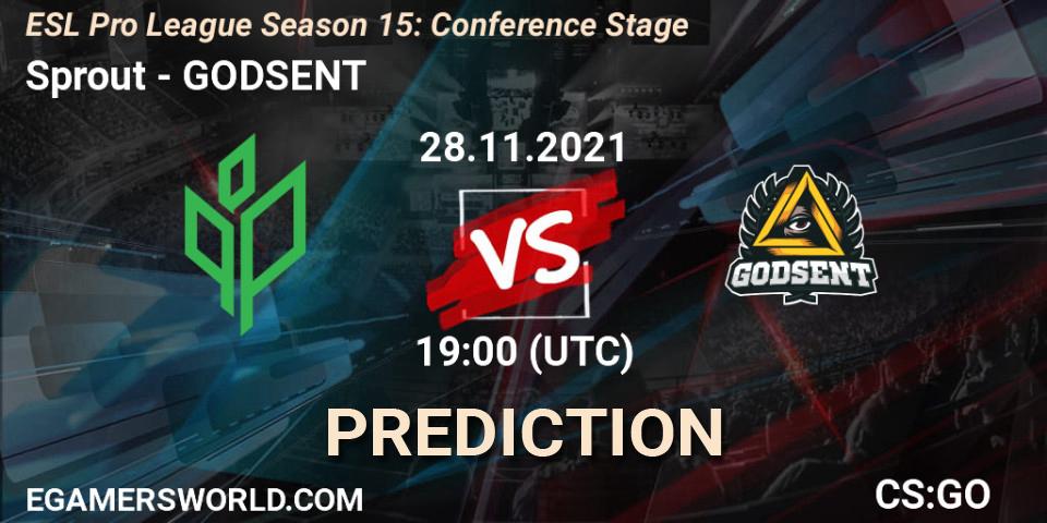 Sprout - GODSENT: прогноз. 28.11.2021 at 19:00, Counter-Strike (CS2), ESL Pro League Season 15: Conference Stage