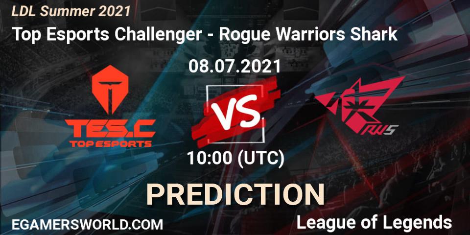 Top Esports Challenger - Rogue Warriors Shark: прогноз. 08.07.2021 at 10:00, LoL, LDL Summer 2021