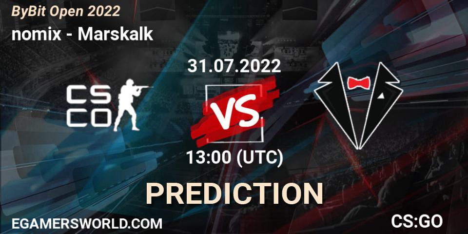 nomix - Marskalk: прогноз. 31.07.2022 at 13:00, Counter-Strike (CS2), Esportal Bybit Open 2022