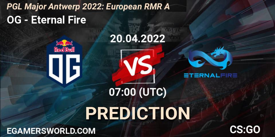 OG - Eternal Fire: прогноз. 20.04.2022 at 07:00, Counter-Strike (CS2), PGL Major Antwerp 2022: European RMR A