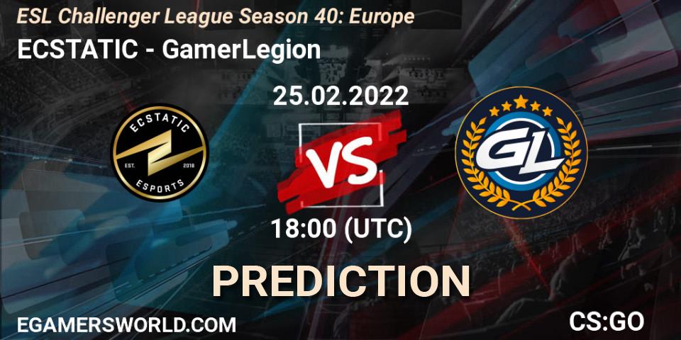 ECSTATIC - GamerLegion: прогноз. 25.02.2022 at 18:00, Counter-Strike (CS2), ESL Challenger League Season 40: Europe