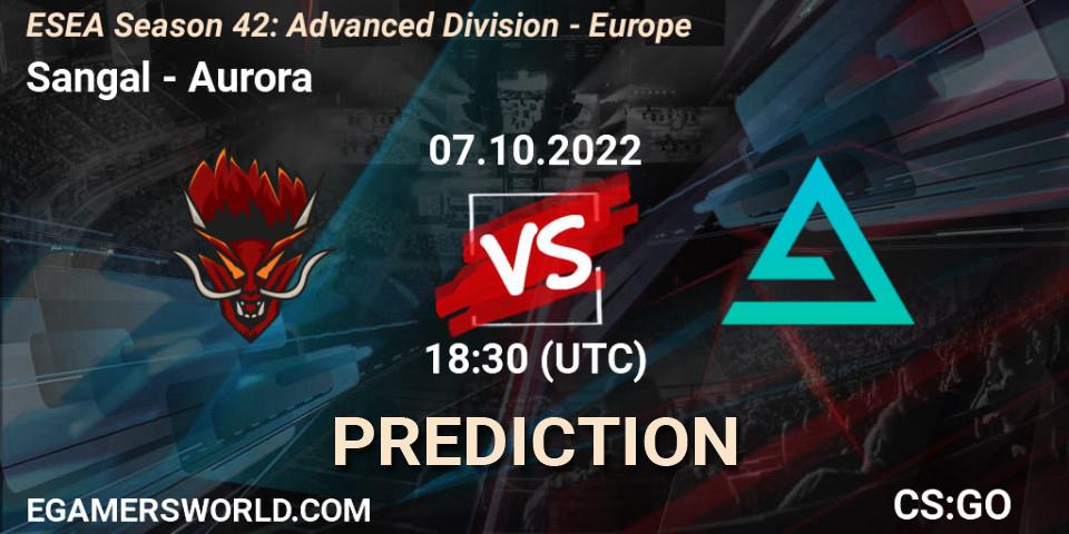 Sangal - Aurora: прогноз. 07.10.2022 at 18:00, Counter-Strike (CS2), ESEA Season 42: Advanced Division - Europe