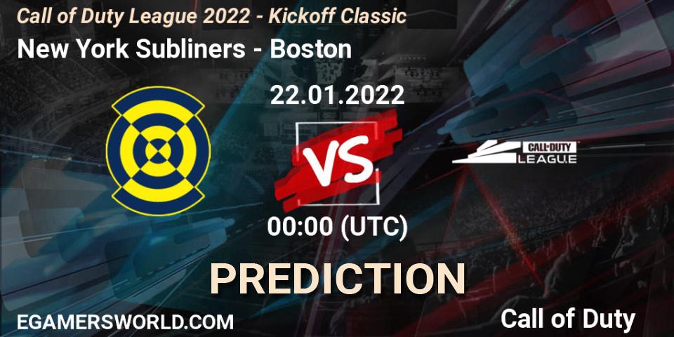 New York Subliners - Boston Breach: прогноз. 22.01.22, Call of Duty, Call of Duty League 2022 - Kickoff Classic