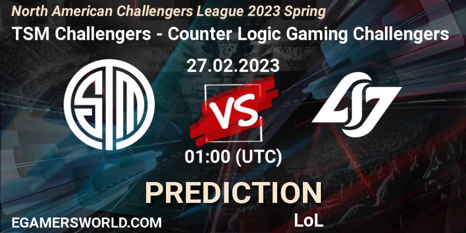 TSM Challengers - Counter Logic Gaming Challengers: прогноз. 27.02.23, LoL, NACL 2023 Spring - Group Stage