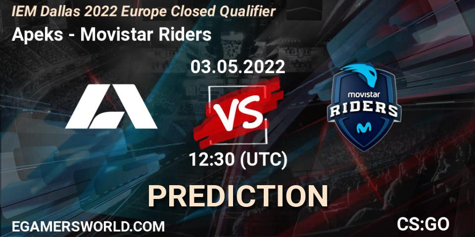 Apeks - Movistar Riders: прогноз. 03.05.2022 at 12:30, Counter-Strike (CS2), IEM Dallas 2022 Europe Closed Qualifier