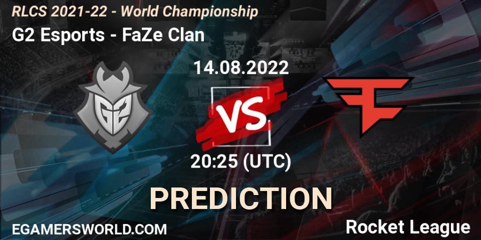 G2 Esports - FaZe Clan: прогноз. 14.08.2022 at 21:00, Rocket League, RLCS 2021-22 - World Championship